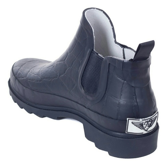 Women's Rainboots, Rubber Ankle Rain Boots, RB-6103, Croco - Picture 3 of 4